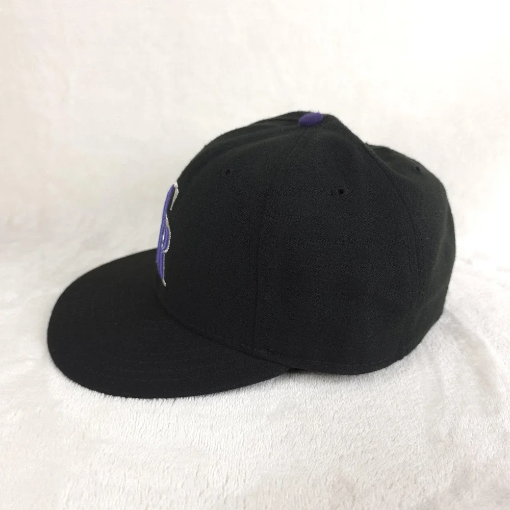 Colorado Rockies Hat On Field Players Cap Mens 7 5/8 Black MLB Baseball USA Made